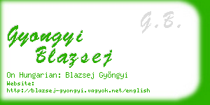 gyongyi blazsej business card