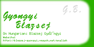gyongyi blazsej business card